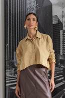 Camisa Cropped Oversized