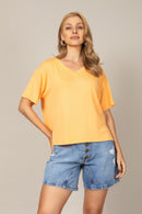 Blusa Básica Decote V em Malha