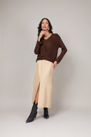 Blusa Manga Longa com Nó Frontal