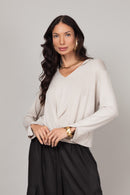 Blusa Manga Longa com Nó Frontal