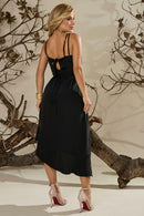 Vestido Midi Assimétrico em Crepe