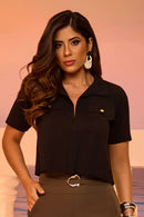 Blusa semi cropped
